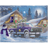 Minnesota Vikings<br>Winter Farm Truck<br>Diamond Painting Craft Kit