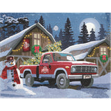 Ohio State Buckeyes<br>Winter Farm Truck<br>Diamond Painting Craft Kit