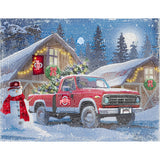 Ohio State Buckeyes<br>Winter Farm Truck<br>Diamond Painting Craft Kit