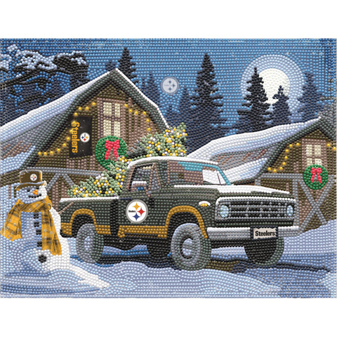 Pittsburgh Steelers<br>Winter Farm Truck<br>Diamond Painting Craft Kit
