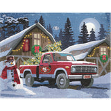 San Francisco 49ers<br>Winter Farm Truck<br>Diamond Painting Craft Kit
