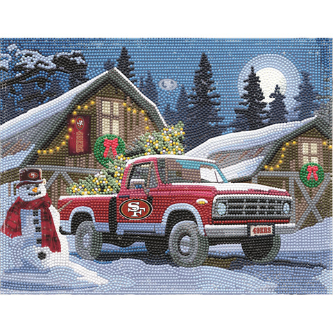 San Francisco 49ers<br>Winter Farm Truck<br>Diamond Painting Craft Kit