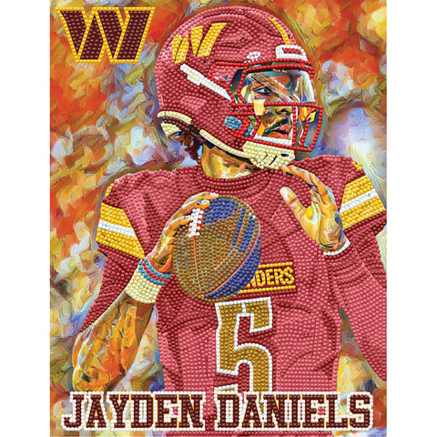 Washington Commanders<br>Jayden Daniels Diamond Painting Craft Kit
