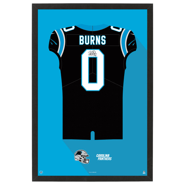 Carolina Panthers Brian Burns Jersey Print Team Color / Large - 27x39 | Sporticulture