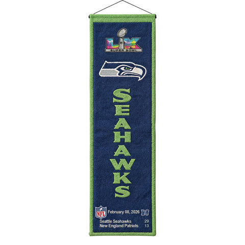 Seattle Seahawks<br>Super Bowl LX Champions<br>Heritage Banner