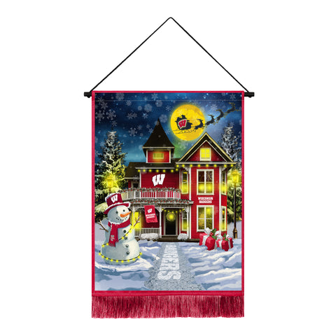 Wisconsin Badgers<br>Winning Streak LED Tapestry Christmas
