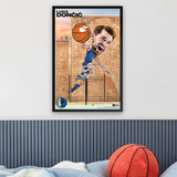 Dallas Mavericks<br>Luka Doncic<br>Brick Wall Caricature Print