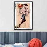 Denver Nuggets<br>Nikola Jokic<br>Team Court Caricature Print