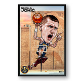 Denver Nuggets<br>Nikola Jokic<br>Brick Wall Caricature Print