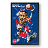 Detroit Pistons<br>Dennis Rodman<br>Abstract Caricature Print