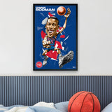 Detroit Pistons<br>Dennis Rodman<br>Abstract Caricature Print