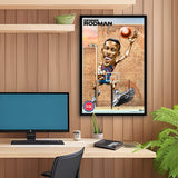 Detroit Pistons<br>Dennis Rodman<br>Brick Wall Caricature Print