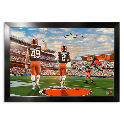 Cleveland Browns<br>Schwesinger and Sanders<br>2 Player Print