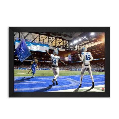 Detroit Lions<br>St. Brown and Goff<br>2 Player Print