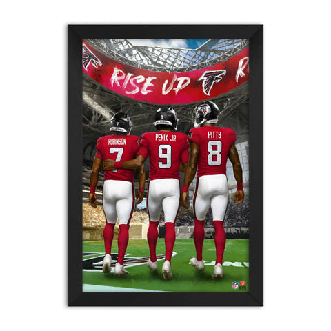 Atlanta Falcons<br> Robinson, Penix Jr And Pitts<br>3 Player Print