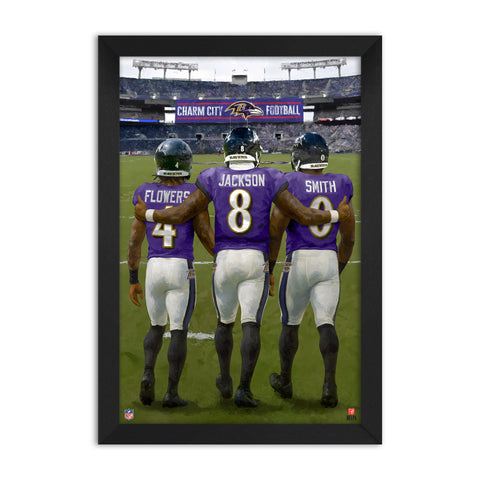 Baltimore Ravens<br>Flowers, Jackson And Smith<br>3 Player Print
