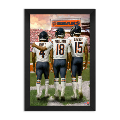 Chicago Bears<br>Swift, Williams And Odunze<br>3 Player Print