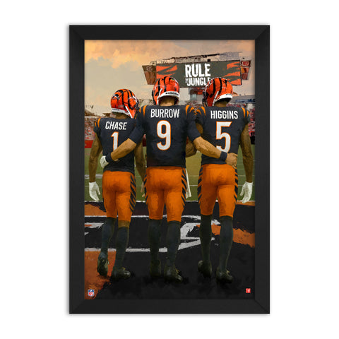 Cincinnati Bengals<br>Chase, Burrow And Higgins<br>3 Player Print