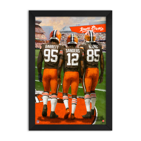 Cleveland Browns<br>Garrett, Sanders And Njoku<br>3 Player Print