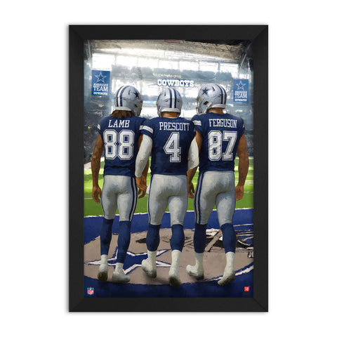 Dallas Cowboys<br>Lamb, Prescott And Ferguson<br>3 Player Print