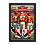 Kansas City Chiefs<br>Mahomes, Kelce And Worthy<br>3 Player Print