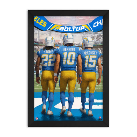 Los Angeles Chargers<br>Harris, Herbert And McConkey<br>3 Player Print
