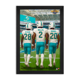 Miami Dolphins<br>Achane, Willis And Brooks<br>3 Player Print