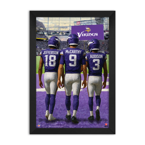 Minnesota Vikings<br>Jefferson, McCarthy And Addison<br>3 Player Print