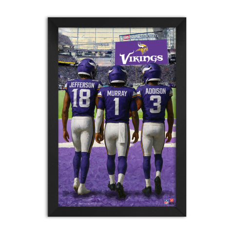Minnesota Vikings<br>Jefferson, Murray And Addison<br>3 Player Print