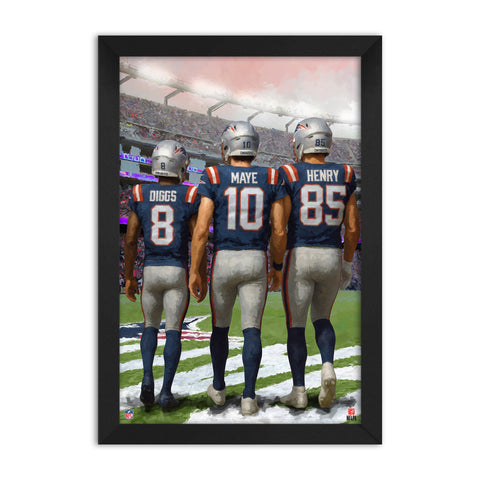 New England Patriots<br>Diggs, Maye And Henry<br>3 Player Print