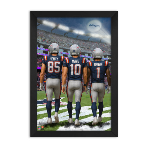 New England Patriots<br>Henry, Maye And Brown<br>3 Player Print