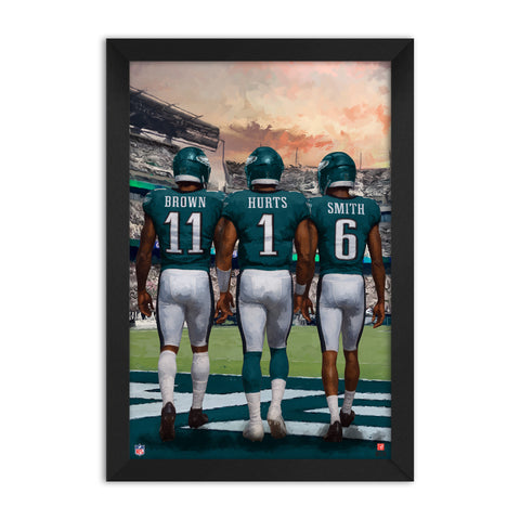 Philadelphia Eagles<br>Brown, Hurts And Smith<br>3 Player Print