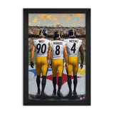 Pittsburgh Steelers<br>Watt, Rodgers And Metcalf<br>3 Player Print