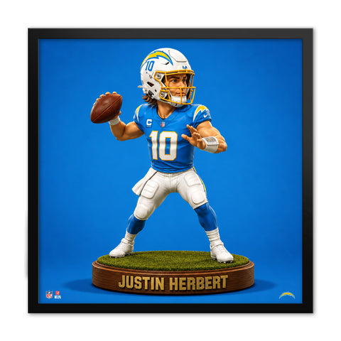 Los Angeles Chargers<br>Justin Herbert Bobblehead Print