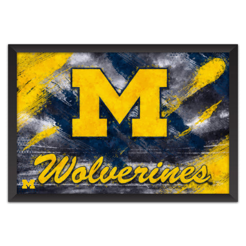 Michigan Wolverines<br>Brush Stroke Logo Print