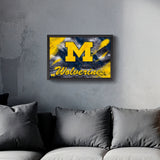 Michigan Wolverines<br>Brush Stroke Logo Print