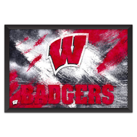 Wisconsin Badgers<br>Brush Stroke Logo Print
