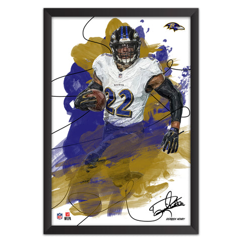 Baltimore Ravens<br>Derrick Henry Brush Stroke Player Print