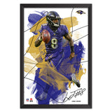 Baltimore Ravens<br>Lamar Jackson Brush Stroke Player Print