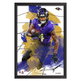 Baltimore Ravens<br>Zay Flowers Brush Stroke Player Print