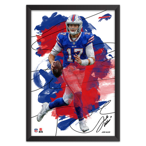 Buffalo Bills<br>Josh Allen Brush Stroke Player Print