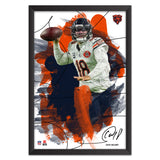 Chicago Bears<br>Caleb Williams Brush Stroke Player Print