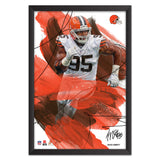Cleveland Browns<br>Myles Garrett Brush Stroke Player Print