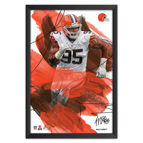 Cleveland Browns<br>Myles Garrett Brush Stroke Player Print