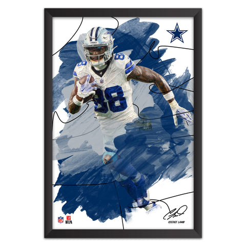 Dallas Cowboys<br>CeeDee Lamb Brush Stroke Player Print