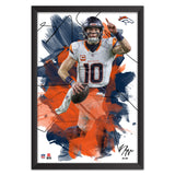 Denver Broncos<br>Bo Nix Brush Stroke Player Print
