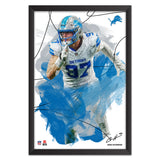 Detroit Lions<br>Aidan Hutchinson Brush Stroke Player Print