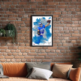 Detroit Lions<br>Sam Laporta Brush Stroke Player Print