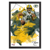 Green Bay Packers<br>Jordan Love Brush Stroke Player Print