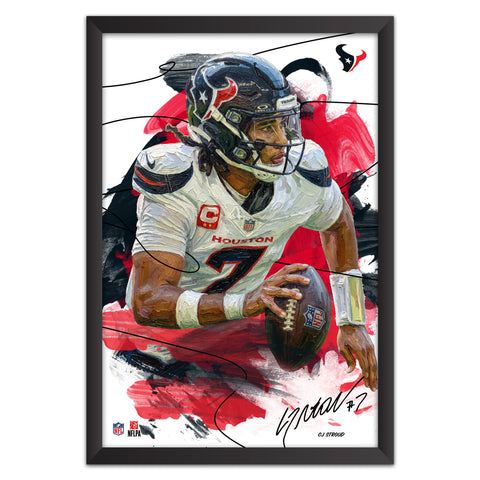 Houston Texans<br>C.J. Stroud Brush Stroke Player Print
